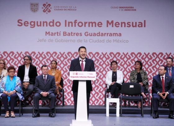 En la presentación de su “segundo informe mensual de actividades”, el mandatario Martí Batres reiteró que el Gobierno de la Ciudad de México trabaja de forma institucional y en un proyecto de transformación. FOTO: GCDMX