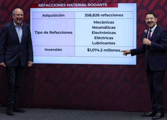 El Jefe de Gobierno indicó que también se adquieren 30 mil lámparas, más de mil 500 torniquetes, más de 12 mil aisladores para barras guía, 26 grúas, 18 escaleras eléctricas, entre otros. FOTO: GCDMX