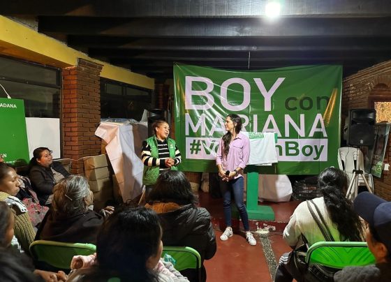 La aspirante del Partido Verde a la candidatura para la Jefatura de Gobierno de la Ciudad de México Mariana Boy solicitó el apoyo de los habitantes de la Alcaldía de Tlalpan para continuar con el proyecto de la llamada 4T. FOTO: Especial
