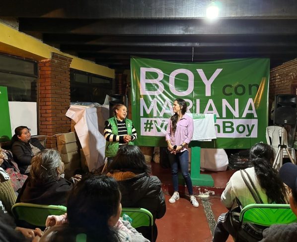 La aspirante del Partido Verde a la candidatura para la Jefatura de Gobierno de la Ciudad de México Mariana Boy solicitó el apoyo de los habitantes de la Alcaldía de Tlalpan para continuar con el proyecto de la llamada 4T. FOTO: Especial