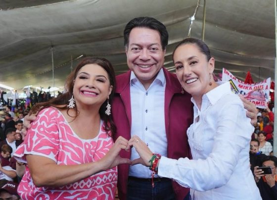 Aclaró que el nombramiento de la exalcaldesa tiene un sustento y no fue una imposición. Delgado recordó que la coalición Morena, PT y PVEM realizó encuestas en nueve Estados donde se realizarán elecciones el próximo año. FOTO: X / Mario Delgado