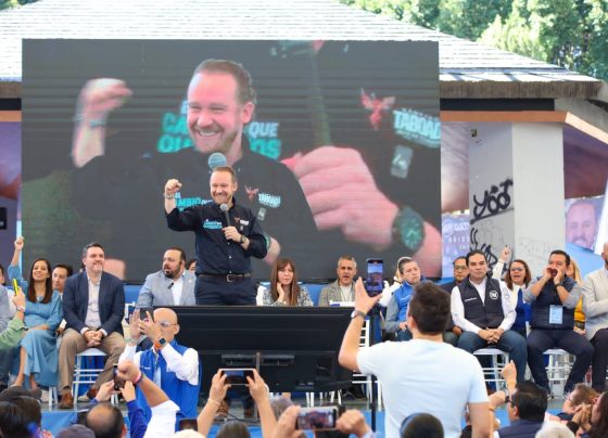 “No quedaron contentos con la elección de la candidata de enfrente (Brugada). No nos no nos rajamos, no nos vamos a detener”, expreso Taboada Cortina. FOTO: X / Taboada