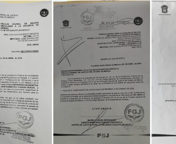 Una funcionaria del ayuntamiento de Cuautitlán denunció ante el alcalde Aldo Ledezma y su cabildo haber sufrido de acoso sexual por el contralor municipal, José Guadalupe Sixtos Betancourt, pero su acusación no derivó en acciones de justicia, sino en represalias laborales como cambio de adscripción, disminución de su nivel de puesto y salario, e incluso la amenaza de despido. IMÁGENES: Especial