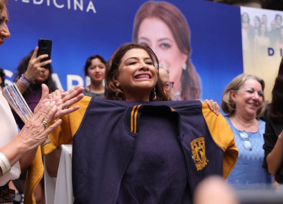 La aspirante a la Jefatura de Gobierno por Morena, PT y PVEM, Clara Brugada, prometió que, de ganar las próximas elecciones del 2 de junio, impulsará la ciencia y la tecnología en la Ciudad de México. FOTO: Especial