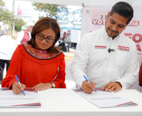 La candidata de Morena, PT y Verde recordó que ya se tiene experiencia, pues la ahora candidata al Gobierno de la CDMX, Clara Brugada Molina y Adolfo Cerqueda habrían firmado un acuerdo metropolitano, que no es común, y dio buenos resultados. FOTO: Especial