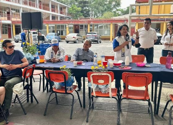 Los módulos de policía hoy se encuentran abandonados y en total descuido, convirtiéndose en sitios o guaridas de la delincuencia, razón por la cual habremos de rescatarlos dijo la candidata a la alcaldía Azcapotzalco del PAN, PRI y PRD, Margarita Saldaña. FOTO: Especial