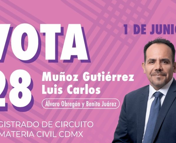 Luis Carlos Muñoz Gutiérrez, candidato a magistrado de circuito en materia civil por el Distrito Judicial 3, que comprende alcaldías Álvaro Obregón y Benito Juárez, ubicado en la boleta rosa con el número 28, dice enfático que con la elección judicial para nada se pone en riesgo la figura del amparo, que es la última instancia de los derechos humanos, de protección ante la arbitrariedad de las autoridades. FOTOS: INE / Especial