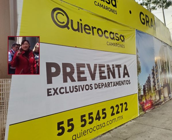 Después de todo el discurso contra las construcciones irregulares, años de jactarse que han combatido al “cártel inmobiliario” de Benito Juárez, no se entiende por qué las autoridades del Gobierno de la Ciudad de México y de la Alcaldía Azcapotzalco se queden cruzadas de brazos cuando a todas luces la desarrolladora “Quiero Casa” engaña a la gente. FOTOS: Vecinos Azcapotzalco