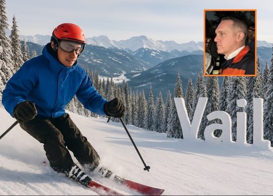 “¿Dónde te agarró el temblor?”, dice la popular canción de Chico Ché? Al director general del Metro, Adrián Rubalcava, nos afirman, lo agarró esquiando en Vail, Colorado, Estados Unidos. FOTO: genérica, creada con IA de Copilot / La imagen de Rubalcava evidentemente es sobrepuesta, de archivo.