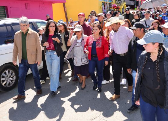 La jefa de Gobierno, Clara Brugada, supervisó hoy las obras de construcción de la Utopía del Maíz, que se edifica en el pueblo de San Miguel Topilejo, en la alcaldía Tlalpan, en un terreno de 44 mil metros cuadrados, y en donde se ubicarán instalaciones y servicio en beneficio de los habitantes de esta comunidad. FOTOS: Especial