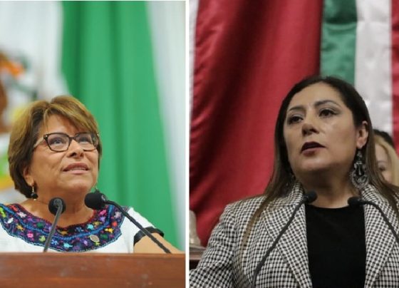 Las diputadas Martha Ávila y Xóchitl Bravo, coordinadora de Morena, tienen su aspiración política. FOTOS: Especial