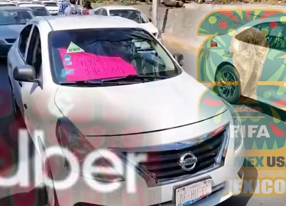 En las próximas semanas, el Gobierno Federal, de la mano con el de la Ciudad de México tendrán que resolver una encrucijada: quedar bien con los abusivos taxis del aeropuerto Benito Juárez de la capital o quedar bien y cumplir el convenio con la FIFA, permitiendo que los abusivos taxis de aplicación, Uber, puedan recoger pasaje en la terminal aérea, donde es zona federal limitada. FOTO: X / @porktendencia - Edición IA Gemini