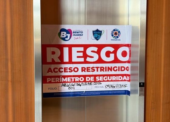 Derivado de los acontecimientos ocurridos el pasado 6 de abril en los elevadores de la Torre Residencial Mítikah, la alcaldía Benito Juárez informa que se procedió a realizar una inspección técnica el martes 7 de abril en la que se determinó restringir la operación de siete elevadores y un montacargas. FOTO: Especial