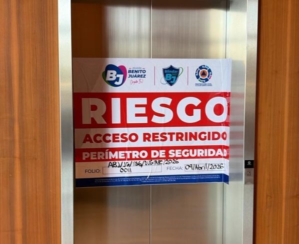 Derivado de los acontecimientos ocurridos el pasado 6 de abril en los elevadores de la Torre Residencial Mítikah, la alcaldía Benito Juárez informa que se procedió a realizar una inspección técnica el martes 7 de abril en la que se determinó restringir la operación de siete elevadores y un montacargas. FOTO: Especial