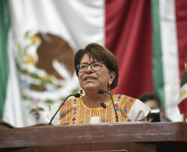 La diputada local de Morena, Martha Ávila, celebró la aprobación de la reforma Constitucional que va a impedir que un gobierno extranjero pueda intervenir en los procesos electorales de México y altere la voluntad popular. FOTO: Especial