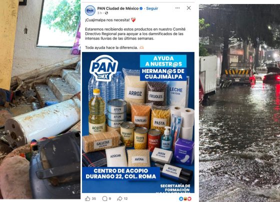 Aunque los diputados del PAN siguen apáticos en apoyar a la gente afectada por las lluvias torrenciales en Cuajimalpa, al menos la dirigencia del PAN ya reaccionó este martes, nueve días después, y se acordó de sus “hermanos” de aquella demarcación (así los llamó). FOTO: Especial